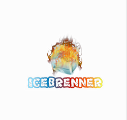 An Icecube with flames and saying Icebrenner underneath